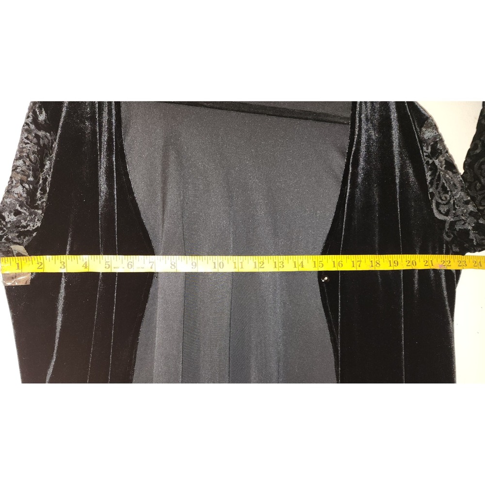 Black Burnout Velvet Cardigan and Tank Set Damask Scroll Whimsigoth Y2K - Picture 10 of 12